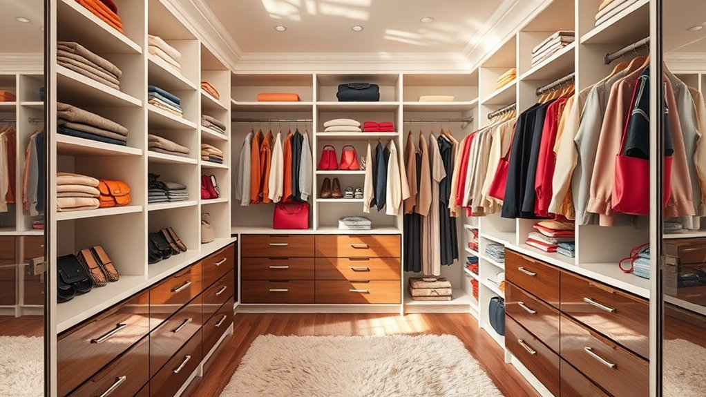 reflective and functional closet