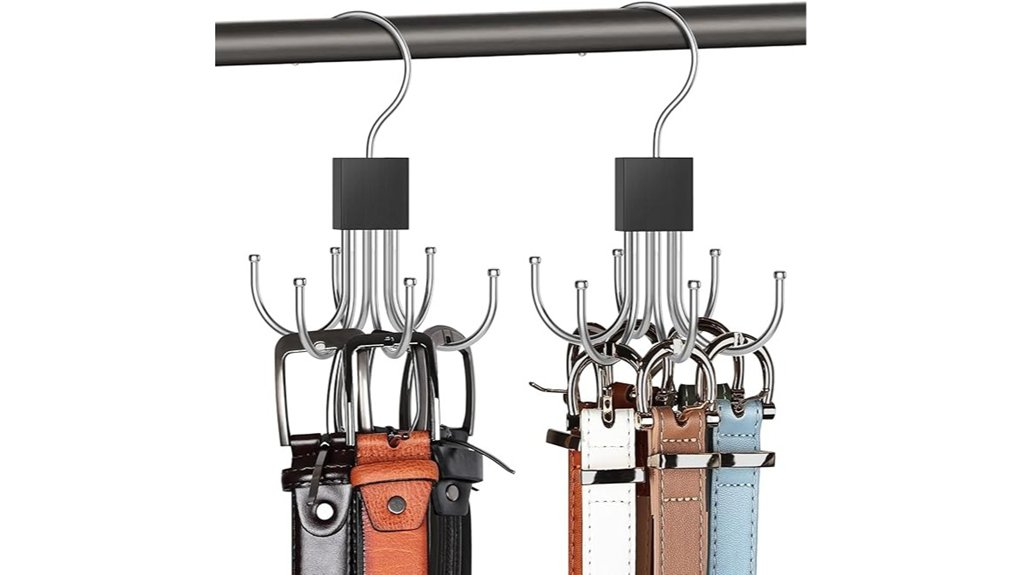 rotatable belt hanger organizer