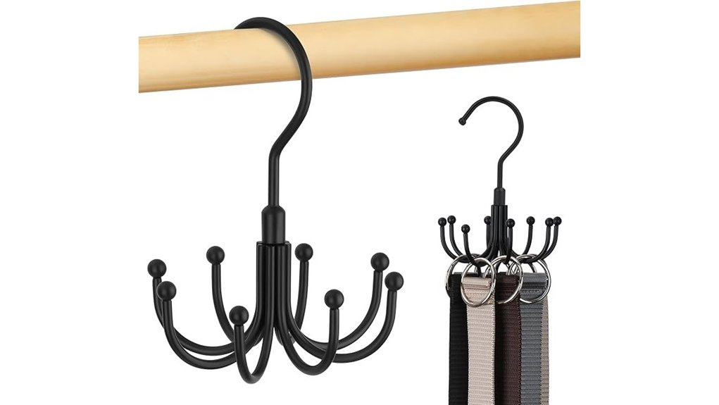 rotatable closet belt organizer