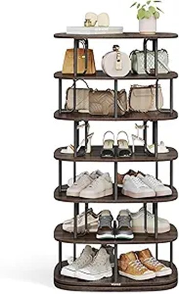 rotating seven tier shoe organizer