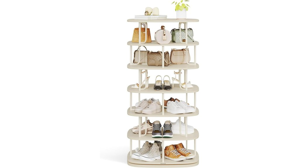 rotating seven tier shoe rack