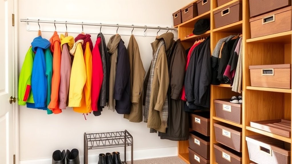 seasonal coat closet organization