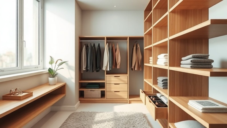 serene minimalist closet design