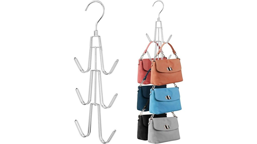 silver purse hanger organizer
