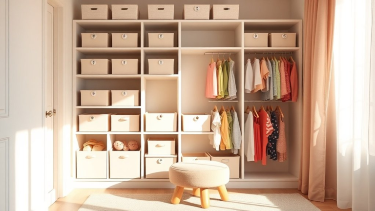 simplified kids closet organization