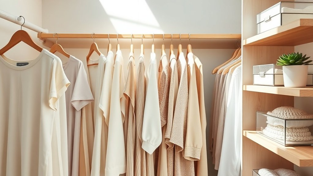 soft clean closet aesthetics