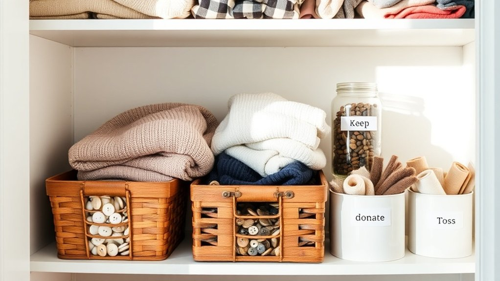 sort decide donate toss