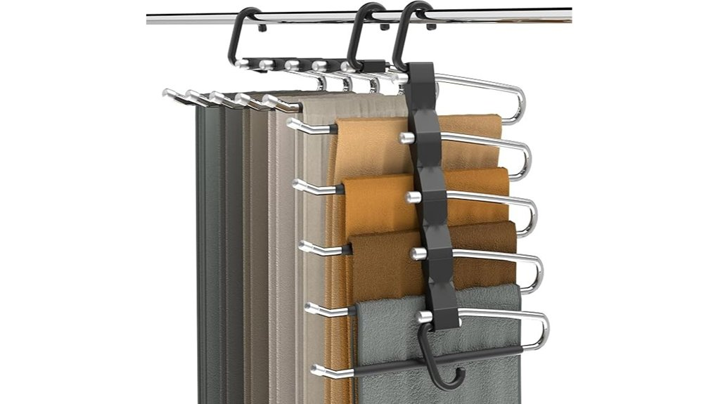 space saving pants hangers set