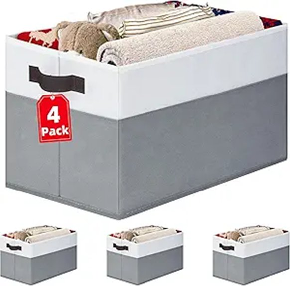 spacious fabric storage baskets