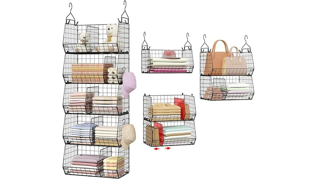 spacious multi tiered closet organizer