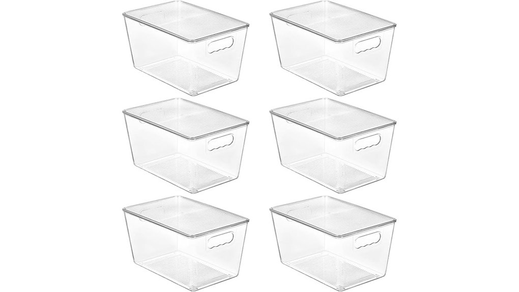 stackable clear storage bins