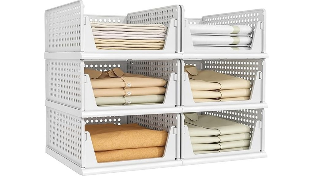 stackable closet organizer bins