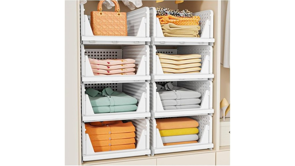 stackable closet storage baskets