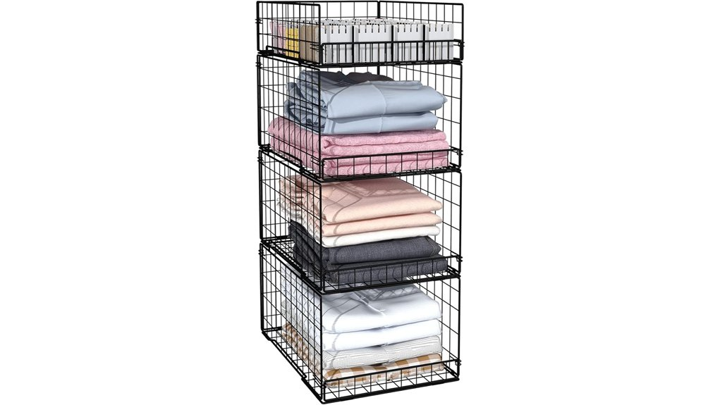 stackable closet storage bins