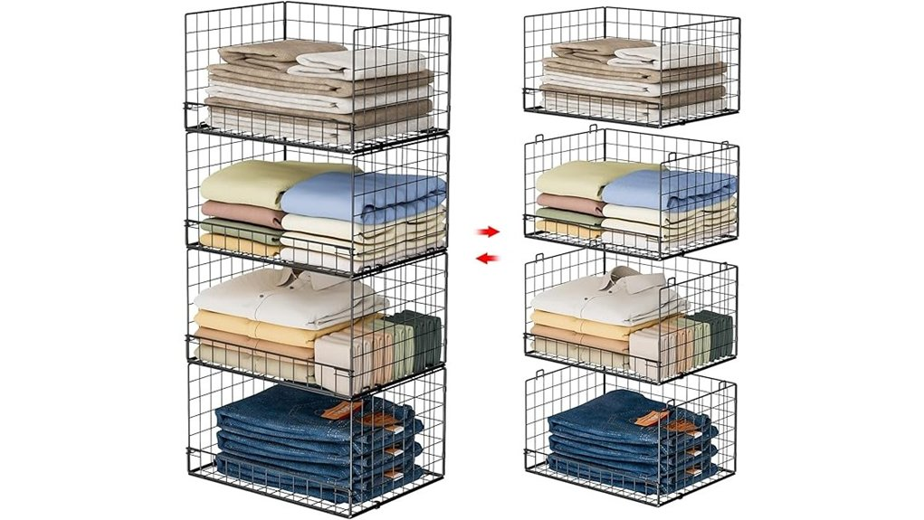 stackable closet storage organizers