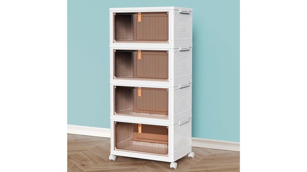 stackable storage bins with lids