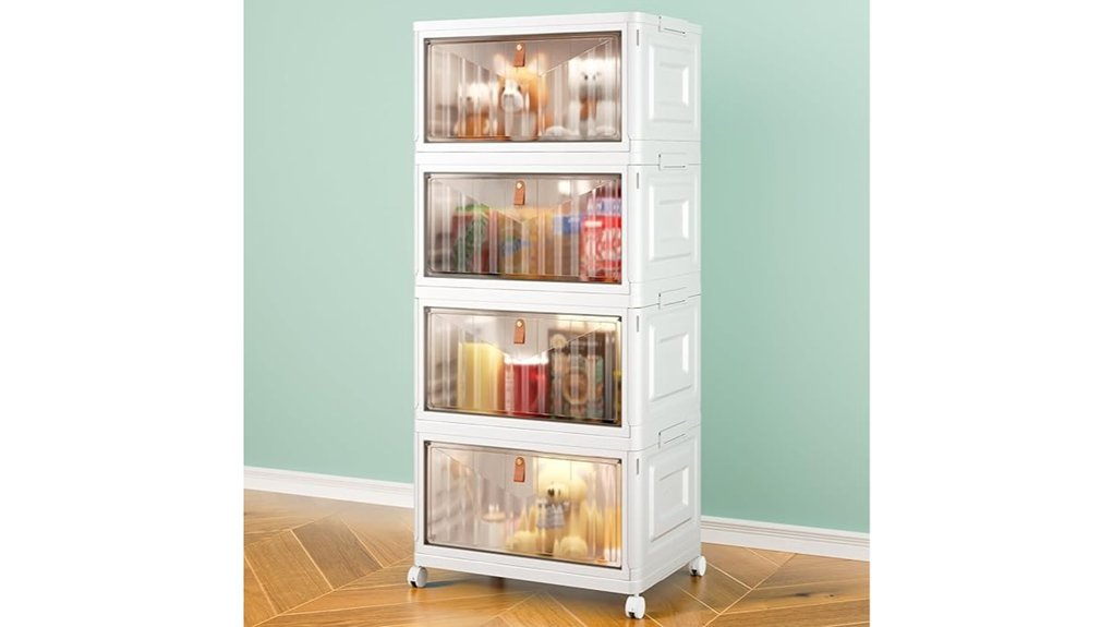 stackable storage bins with lids