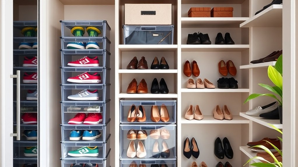 stylish and organized shoe storage