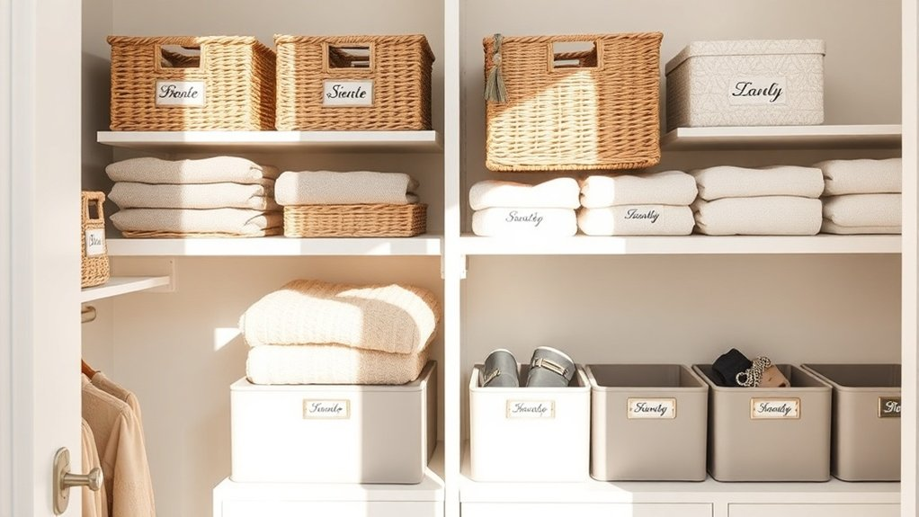 stylish organized closet labels