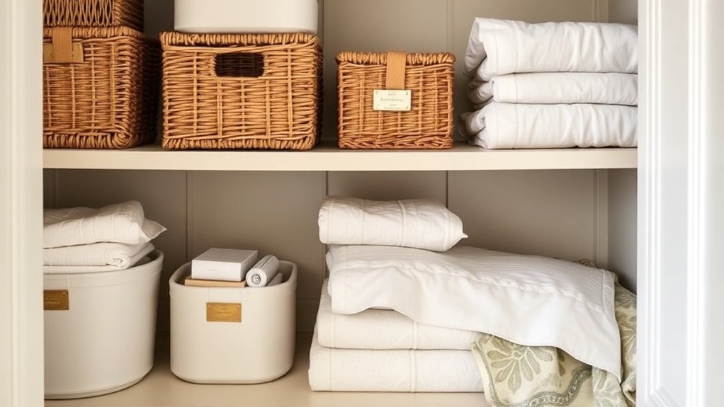 stylish organized linen storage
