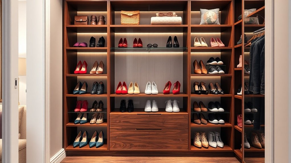 stylish organized shoe storage