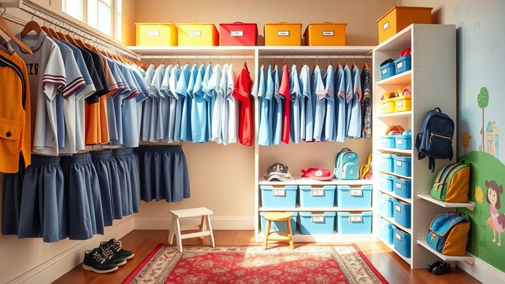 teach kids closet organization