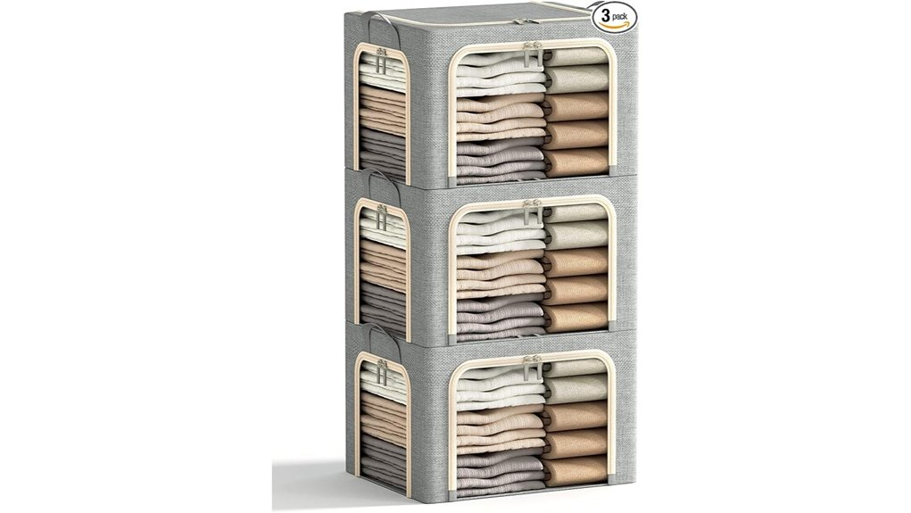 three pack foldable storage bins