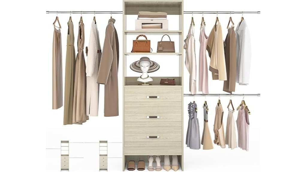 three rod closet organizer