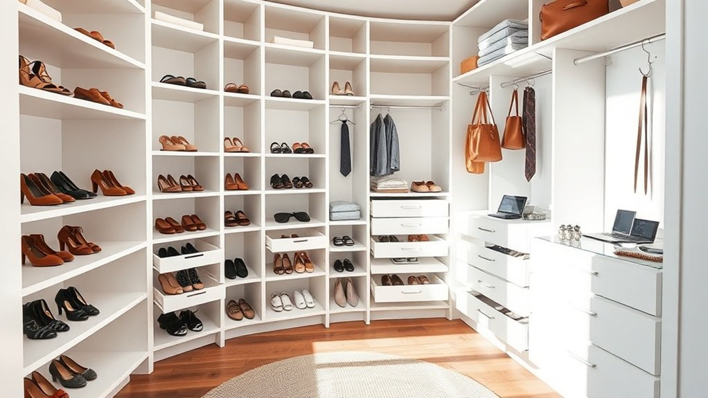 tidy shoe and accessory organization