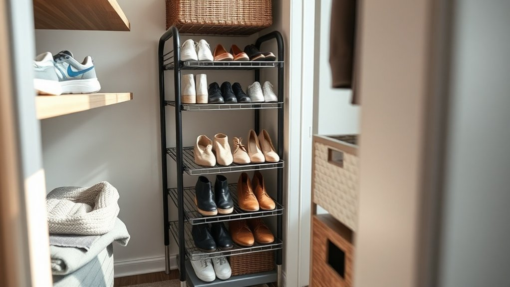 tiered stackable shoe racks