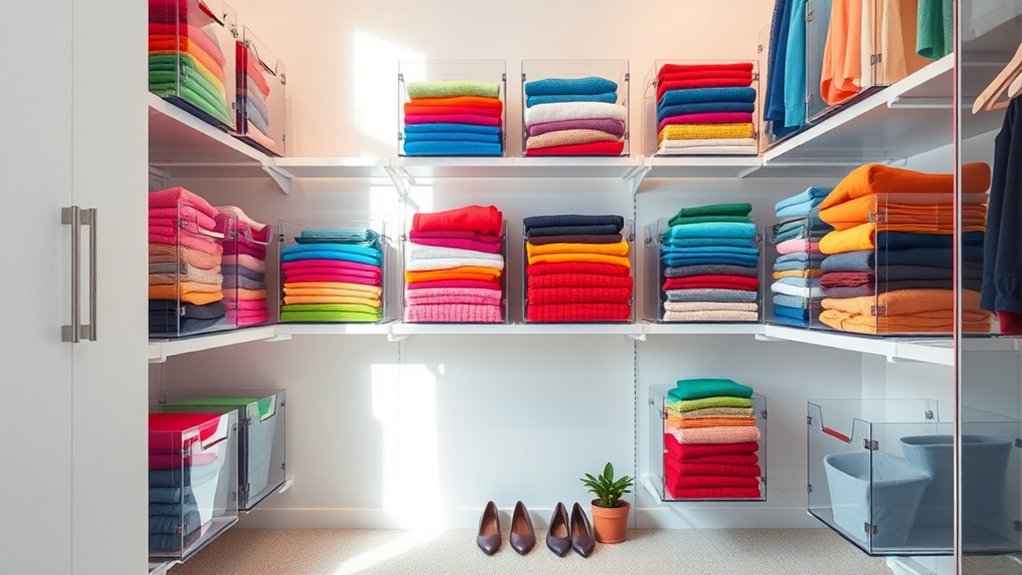 transparent bins enhance organization