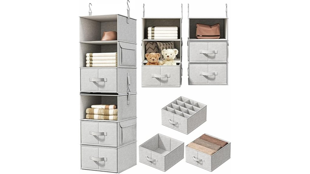 versatile hanging closet storage