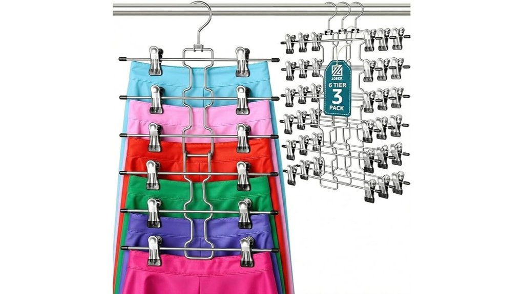 versatile multi tier skirt hangers