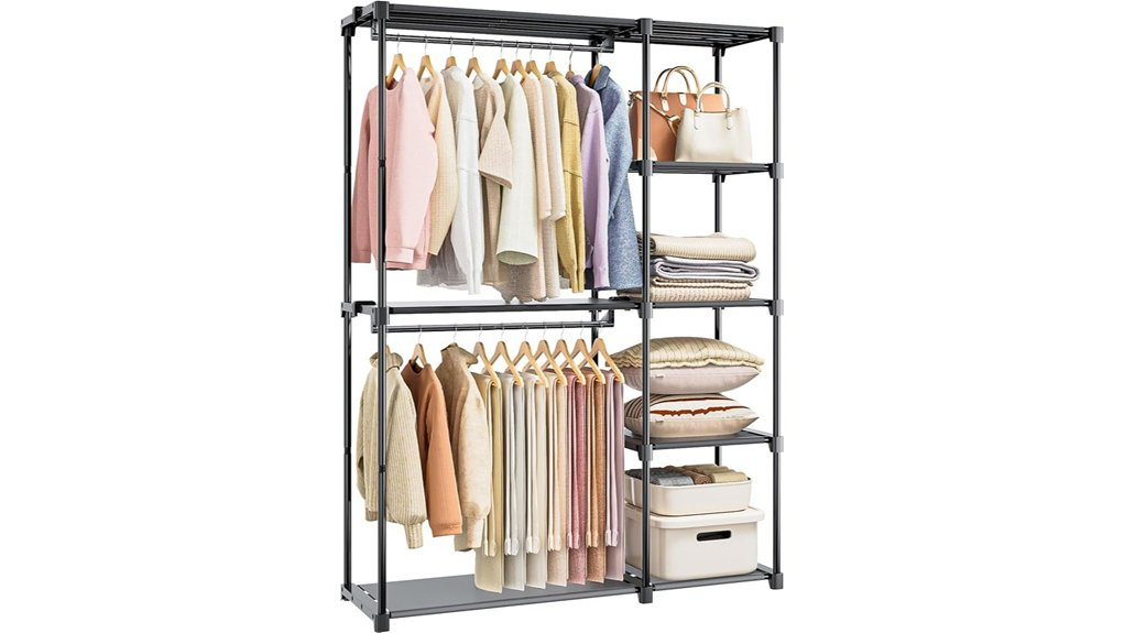 versatile wardrobe with shelves