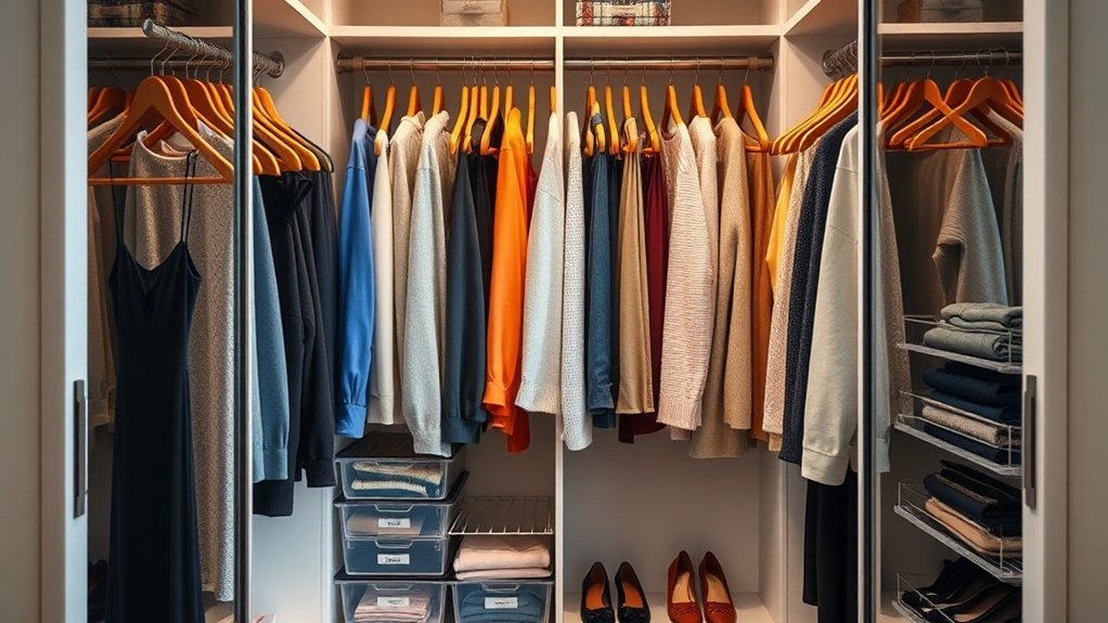 visible clothes closet organization