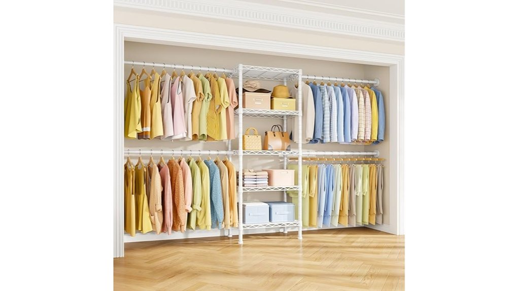 wall mounted closet shelving system