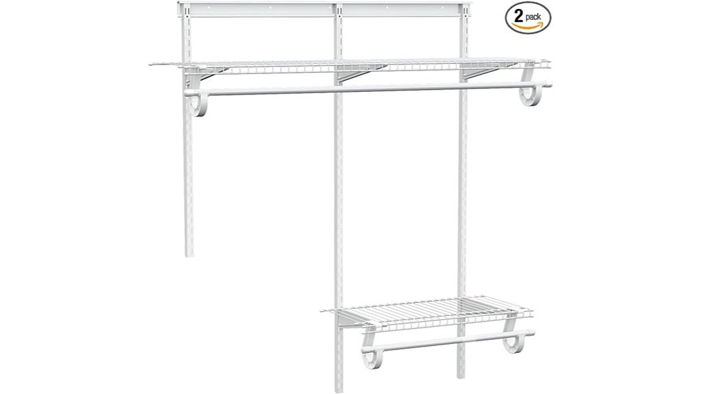 white expandable closet shelves