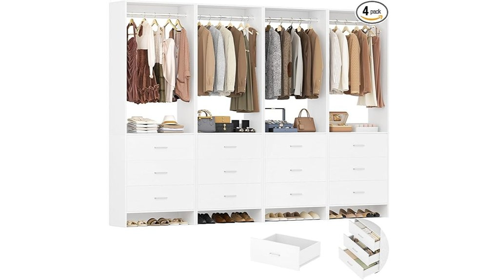 wood closet organizer set