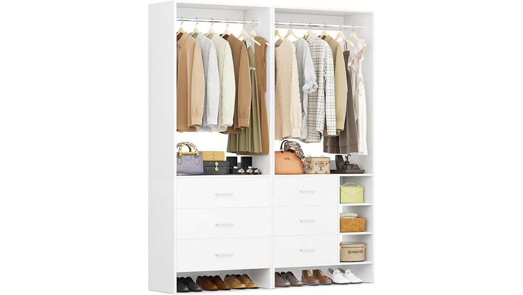 wood closet organizer system
