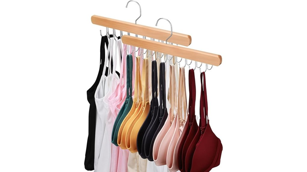 wooden bra hangers set