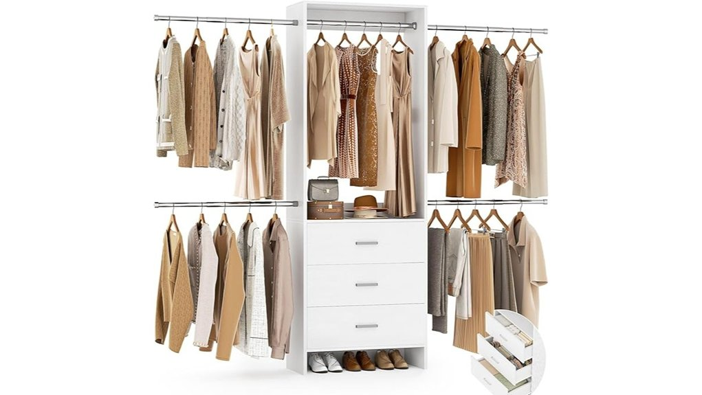 wooden drawers and rods