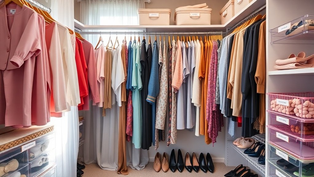 color coded closet organization system