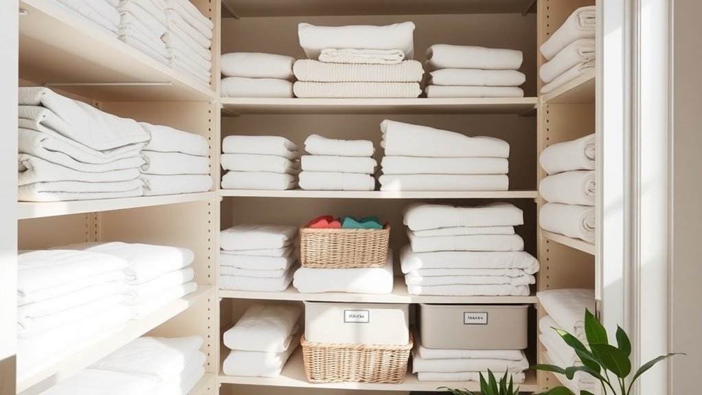efficient linen closet organization