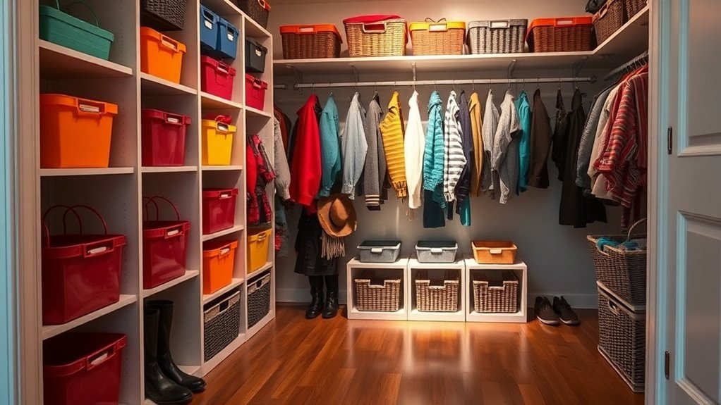 maximize coat closet storage