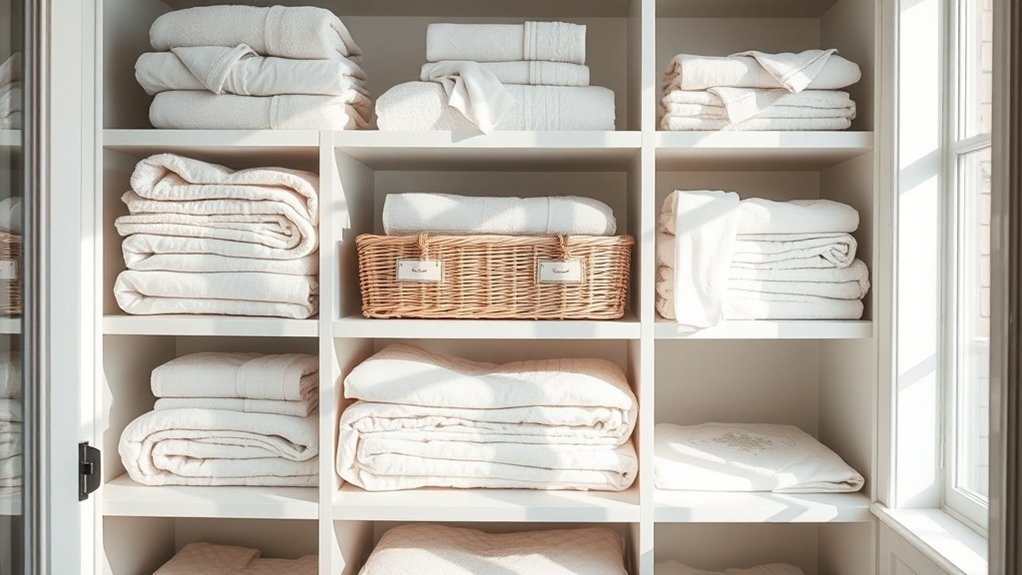 organize linens for accessibility
