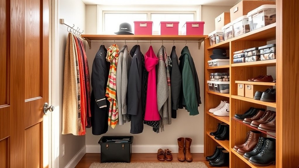 organized coat closet system