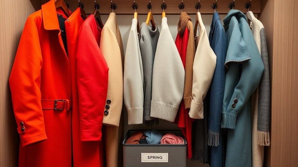 seasonal coat closet organization
