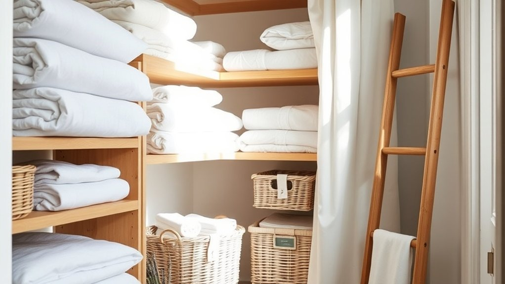 sort categorize color coordinate linens
