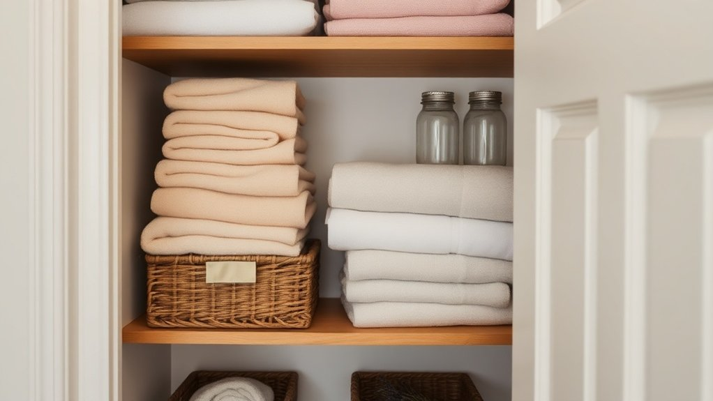 stylish linen closet organization